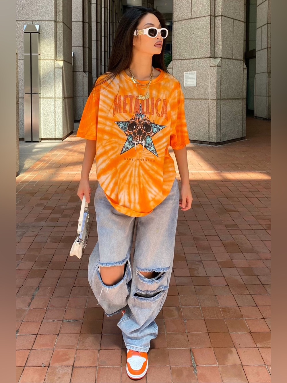 NWT METALLICA KING NOTHING TIE DYE GRAPHIC TEE, ORANGE, VARIOUS SIZES